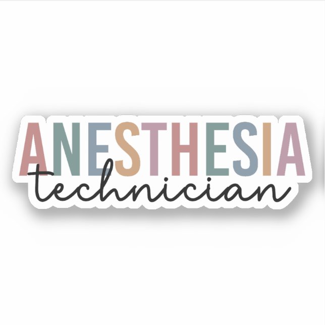 Pegatina Anestesia Técnica Retro Anestesia Tech (Anverso)