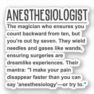 Pegatina Anestesiólogo