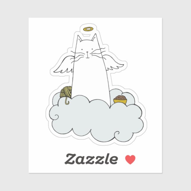 Pegatina Angel Cat (Hoja)