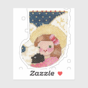 Pegatina Ángel con cordero