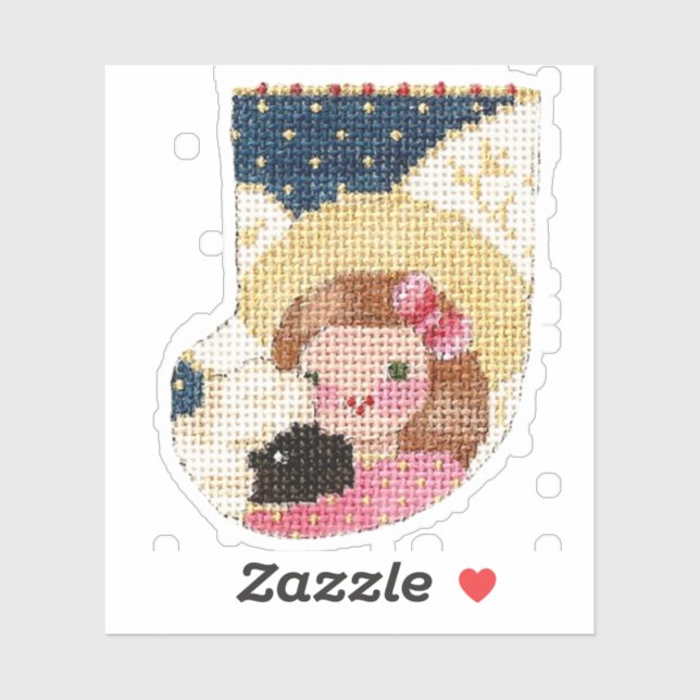 Pegatina Ángel con cordero (Hoja)