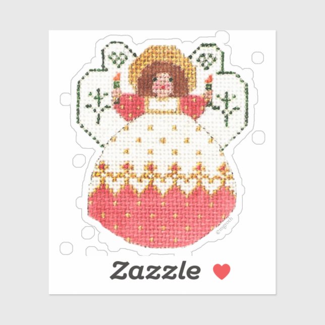 Pegatina Ángel con velas (Hoja)