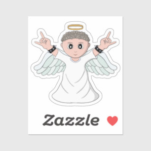 Pegatina Angel de amor a la música fuerte