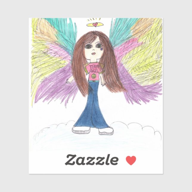 Pegatina Ángel del equipo de los años 70 (Hoja)
