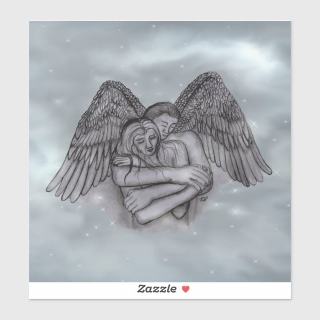 Pegatina Angel Eros en el amor (Hoja)