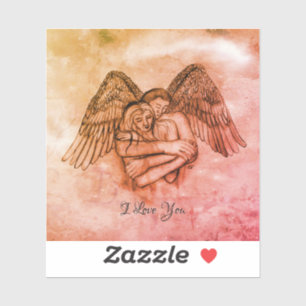 Pegatina Angel Eros en el amor, te amo