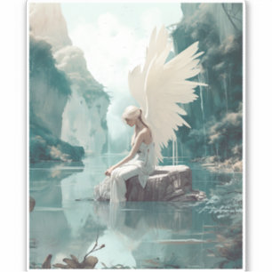 Pegatina Angel Fantasy Art