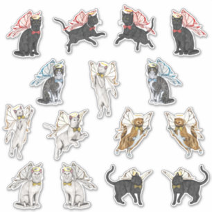 Pegatina Angel Kitties con alas