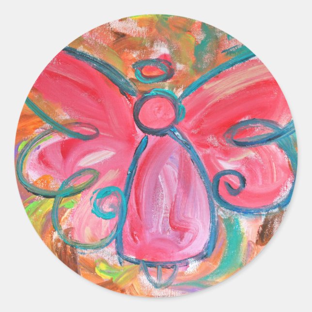 Pegatina Angel Rosa (Anverso)