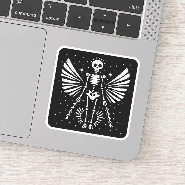 Pegatina Angel skeleton Navidades góticos (Detalle)