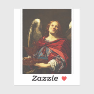 Pegatina Ángel sosteniendo el recipiente y la toalla 