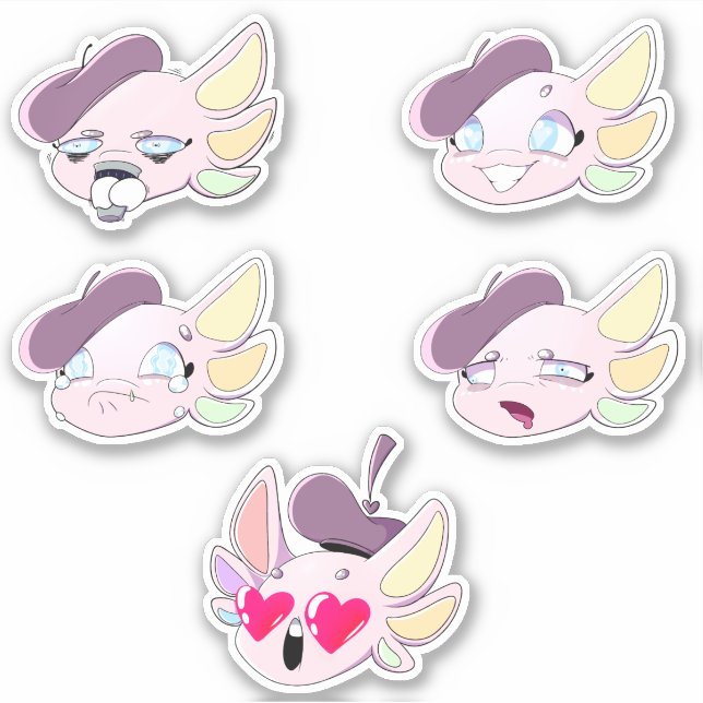 Pegatina Angel the Axolotl Mini Stickers (Anverso)