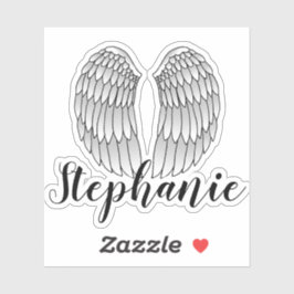 Pegatina Angel Wings de nombre personalizado