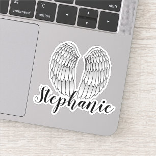 Pegatina Angel Wings de nombre personalizado