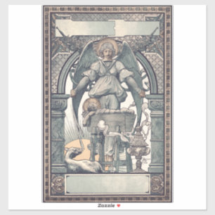 Pegatina Ángeles guardianes con niño Jesús