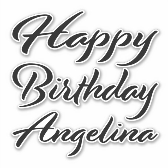 Pegatina Angelina Name Vorname black Sticker Geburtstag (Anverso)