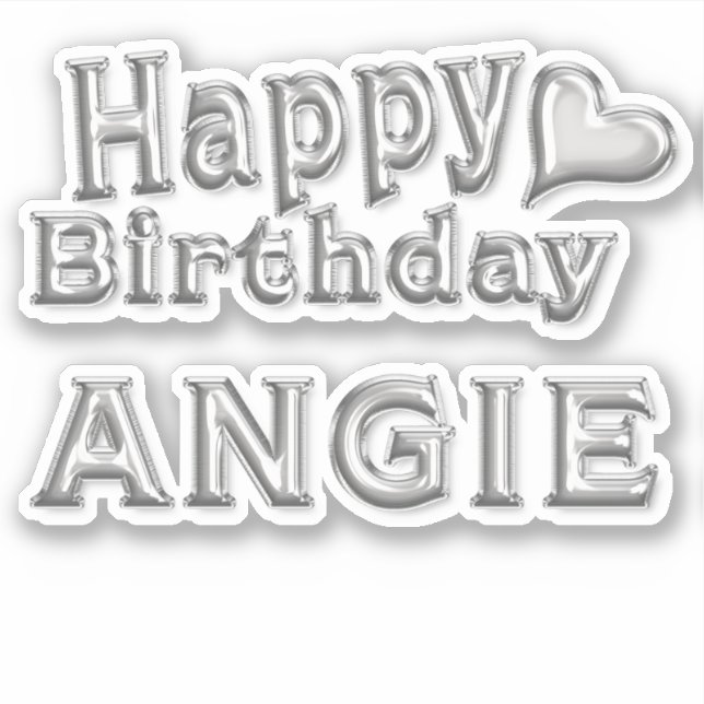 Pegatina Angie Happy Birthday silver Aufkleber Sticker (Anverso)