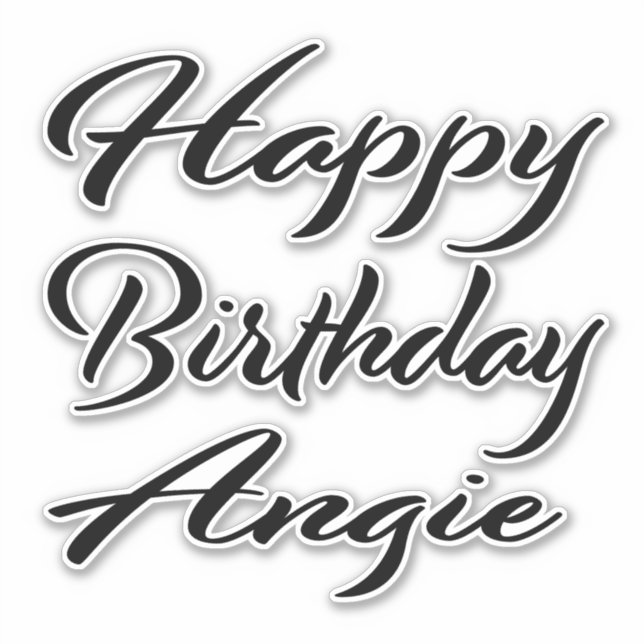 Pegatina Angie Name Vorname black Sticker Geburtstag (Anverso)