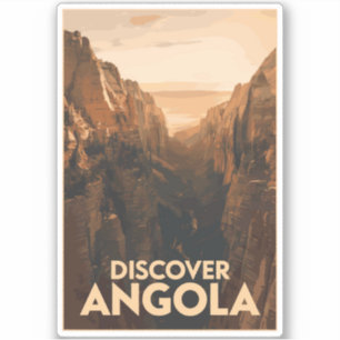 Pegatina Angola Lubango Viaje de arte Vintage