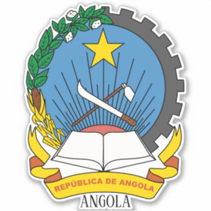 Pegatina Angola National Coat Of Arms Patriotic