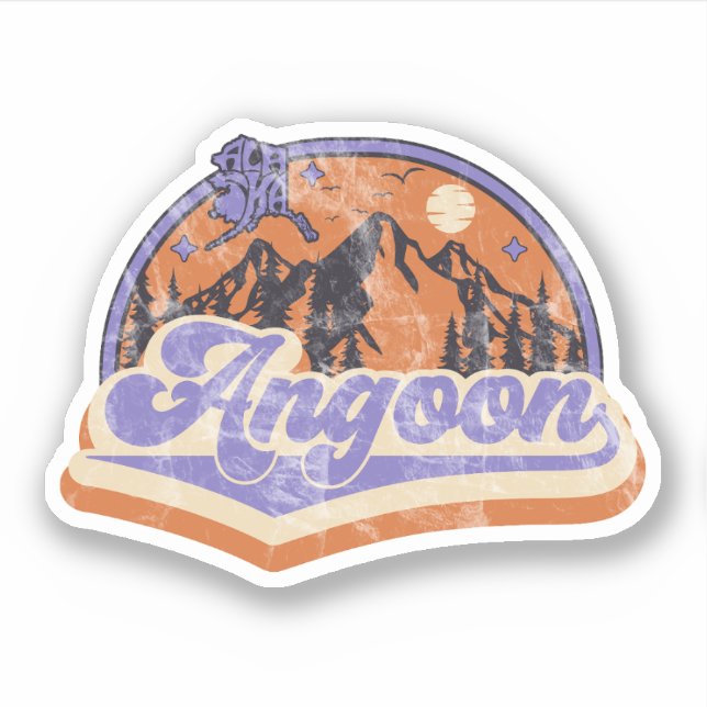 Pegatina Angoon, Alaska (Anverso)