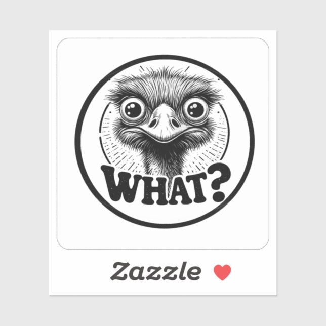 Pegatina "Angry Emu What" Vinyl (Hoja)