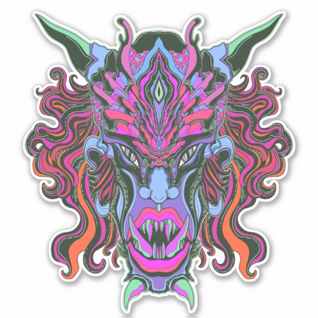 Pegatina Angry Oni (Anverso)