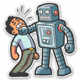 Pegatina Angry Robot