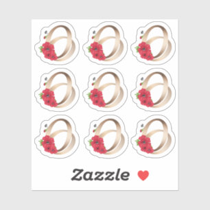 Pegatina anillos bodas, anillos, oro, amor, cosecha