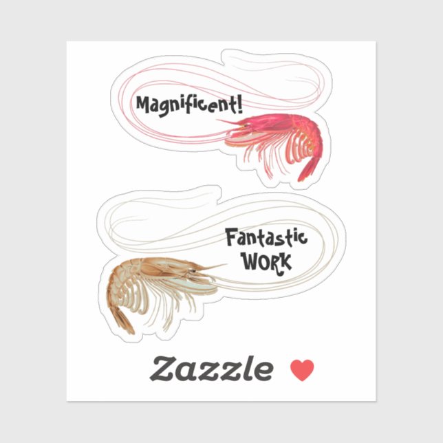 Pegatina Animación de aula de formas de camarón (Hoja)