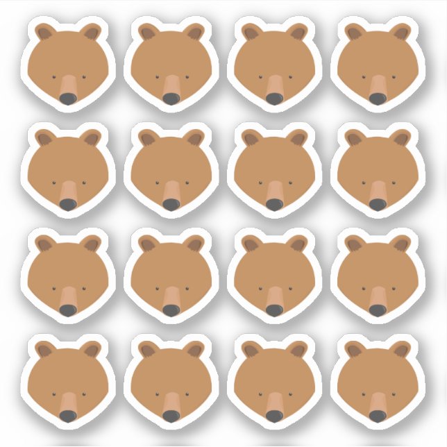 Pegatina Animal Cute Bear Face (Anverso)