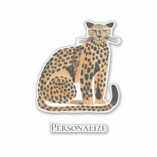 Pegatina Animal de Cream Gold Leopard