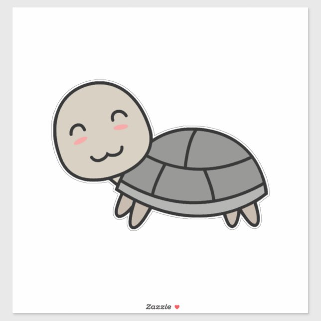 Pegatina Animal de dibujos animados tortuga (Hoja)