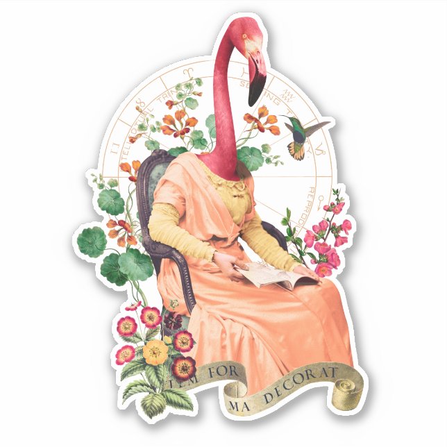 PEGATINA ANIMAL DE FLAMINGO FANCY (Anverso)