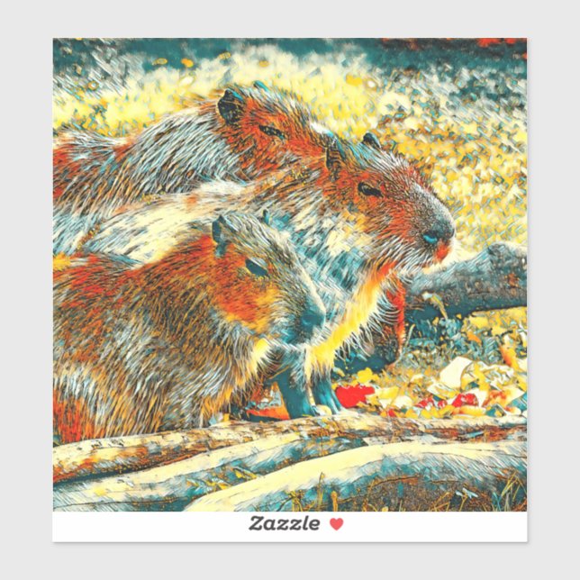 Pegatina AnimalArt_Capybara_005 (Hoja)