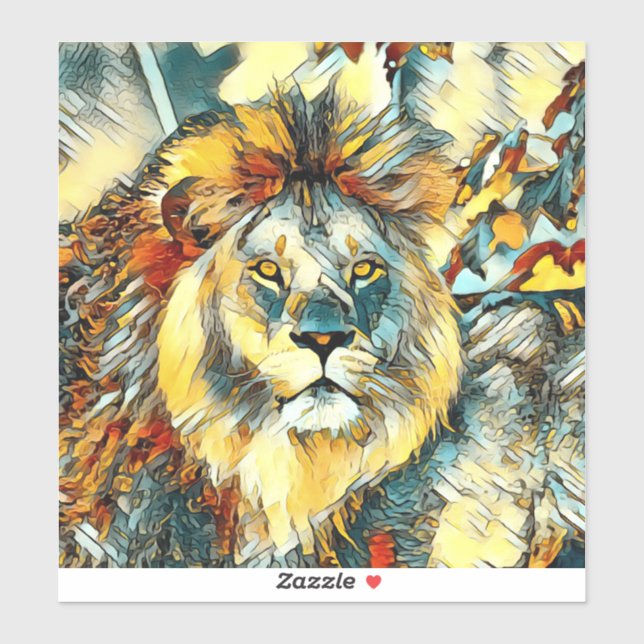 Pegatina AnimalArt_Lion_001 (Hoja)