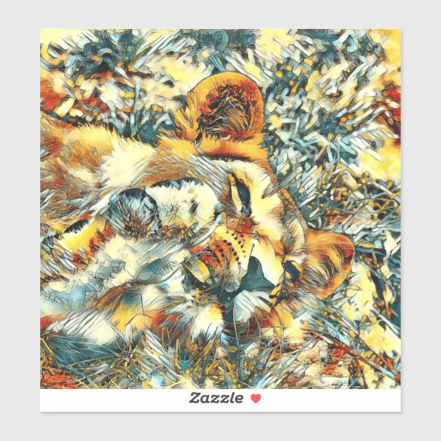 Pegatina AnimalArt_Lion_008 (Hoja)