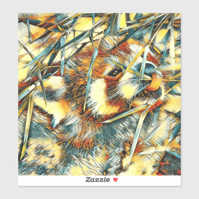 Pegatina AnimalArt_RedPanda_003 (Hoja)