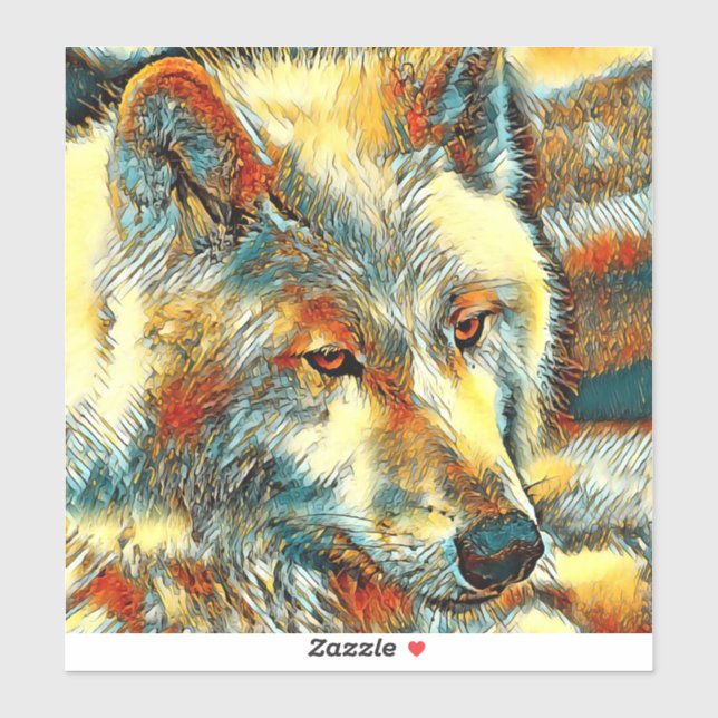 Pegatina AnimalArt_Wolf_07 (Hoja)