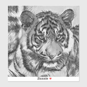 Pegatina AnimalArtBW_Tiger_009