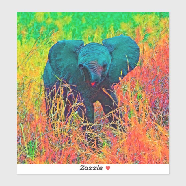 Pegatina AnimalColor_Elephant_002 (Hoja)