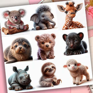 Pegatina Animales Bebés Conjunto 3