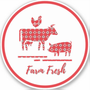 Pegatina Animales de granja Impresión de Bandana Decal de c