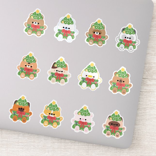 Pegatina Animales del árbol de Navidad (Detalle)