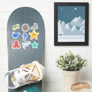 Pegatina Animales Marinos Adorables - Hoja de Stickers - Gr