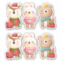 Animales navidades con atuendos festivos