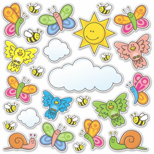 Pegatina Animales para bebés (Anverso)