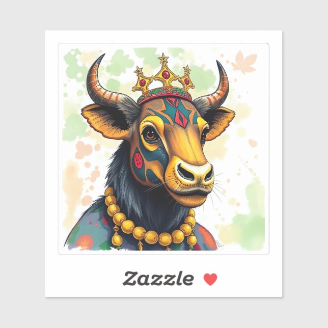 Pegatina Animales salvajes de la etnia africana Kwanzaa dis (Hoja)