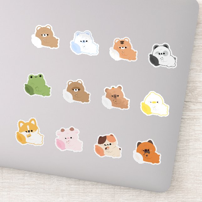 Pegatina Animales somnolientos (Detalle)