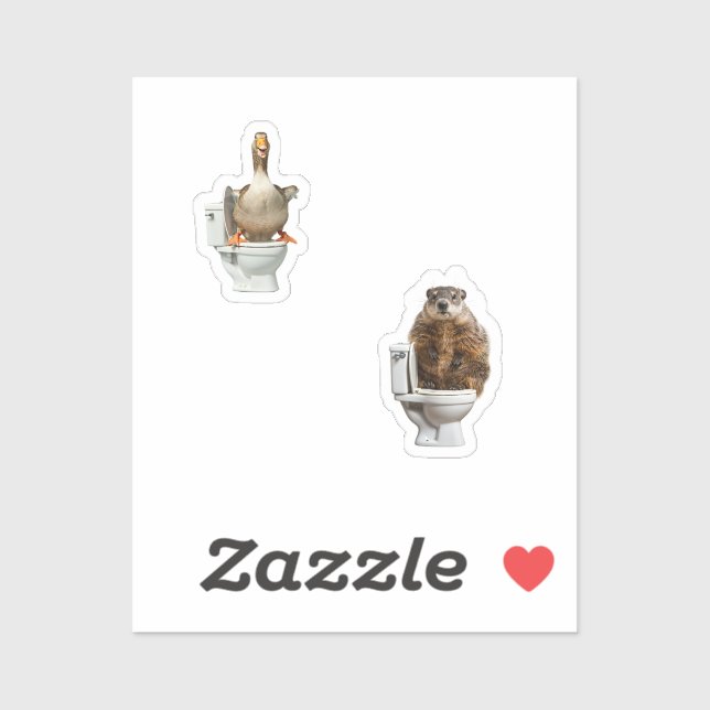 Pegatina animals in toilets (Hoja)